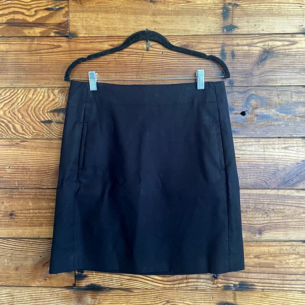 Ann Taylor Loft Black Cotton Pencil Skirt size 4